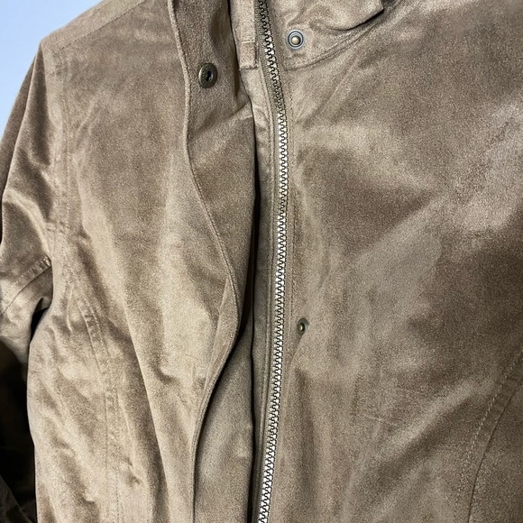 L.L. Bean Faux Suede Coat Puffy Soft XS Brown - Picture 6 of 9